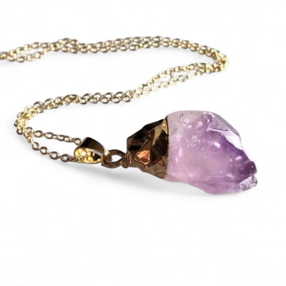 Raw Amethyst Boho Necklace‎